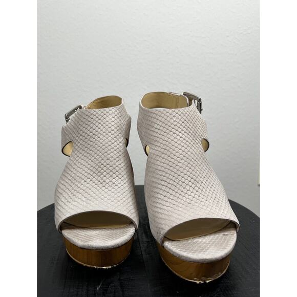 Michael Kors Women's Josephine Wedge Wooden Platform Sandals Size 9 - Picture 1 of 6